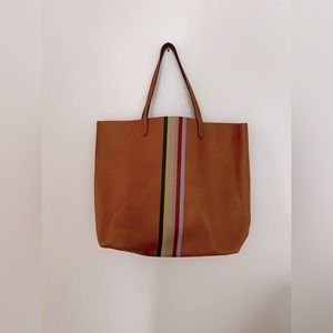 Madewell Transport tote- rainbow stripe printed leather